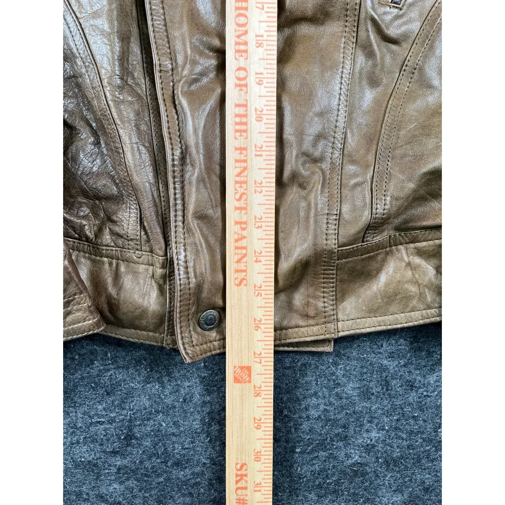 Vintage Verri Pelle Leather Jacket Mens 42 Brown Good Asymmetrical Zip Aviator